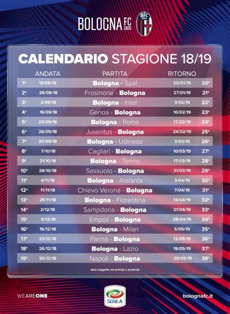 serie a bologna soccer schedule